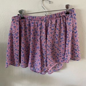 pink floral soft shorts
